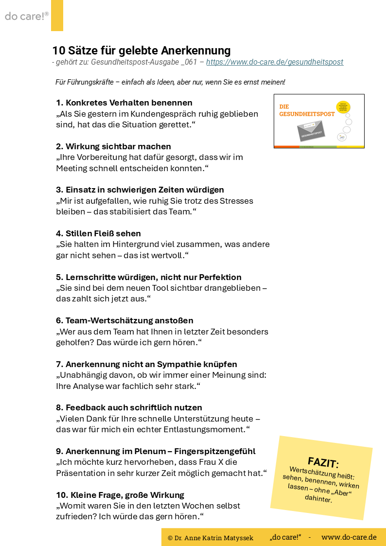 Zu 61 10 saetze fuer gelebte anerkennung