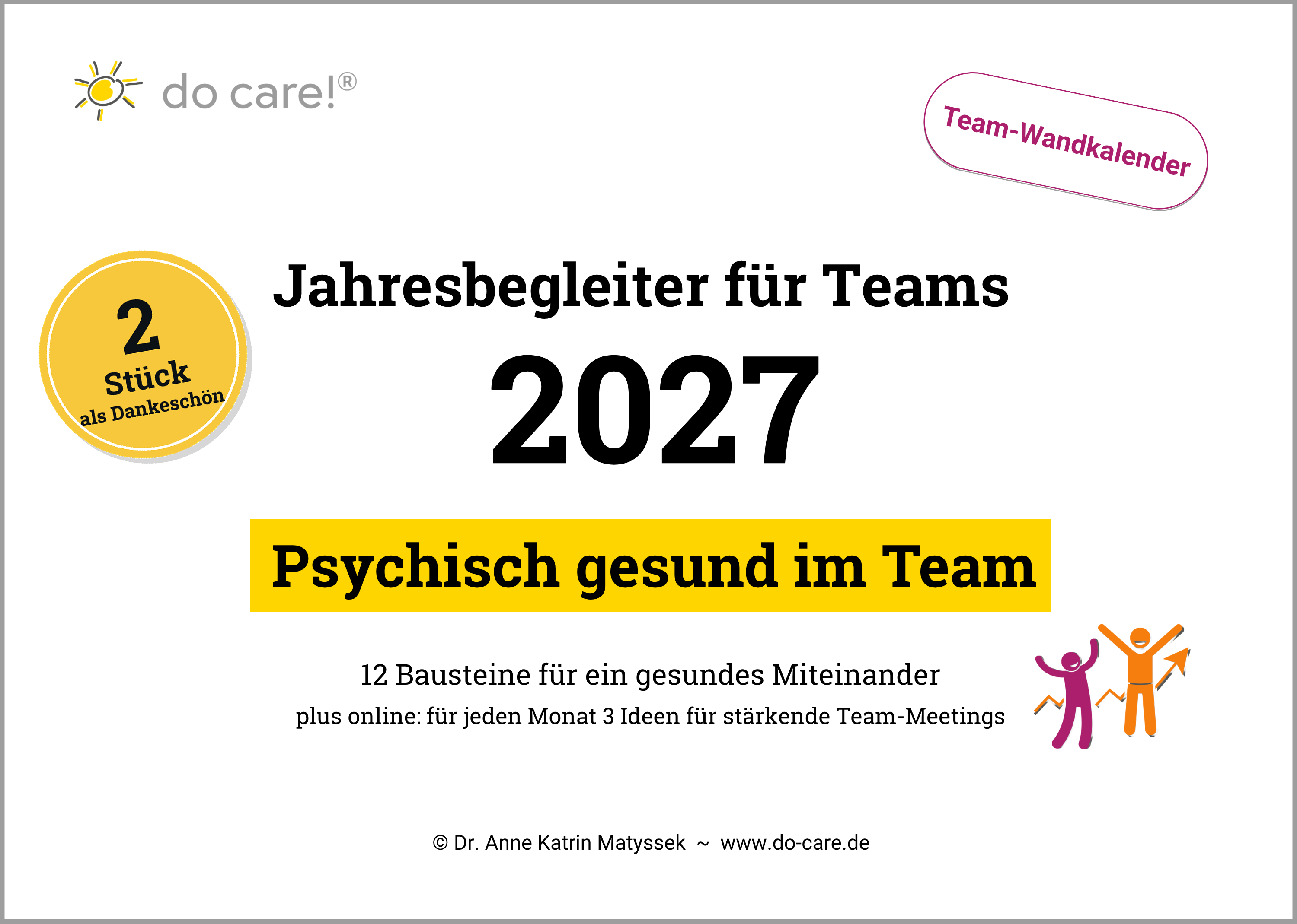Team Kalender 2027 2 Stueck als Dankeschoen